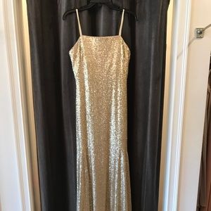 Theia Gigi Matte Gold Sequins Size 10
